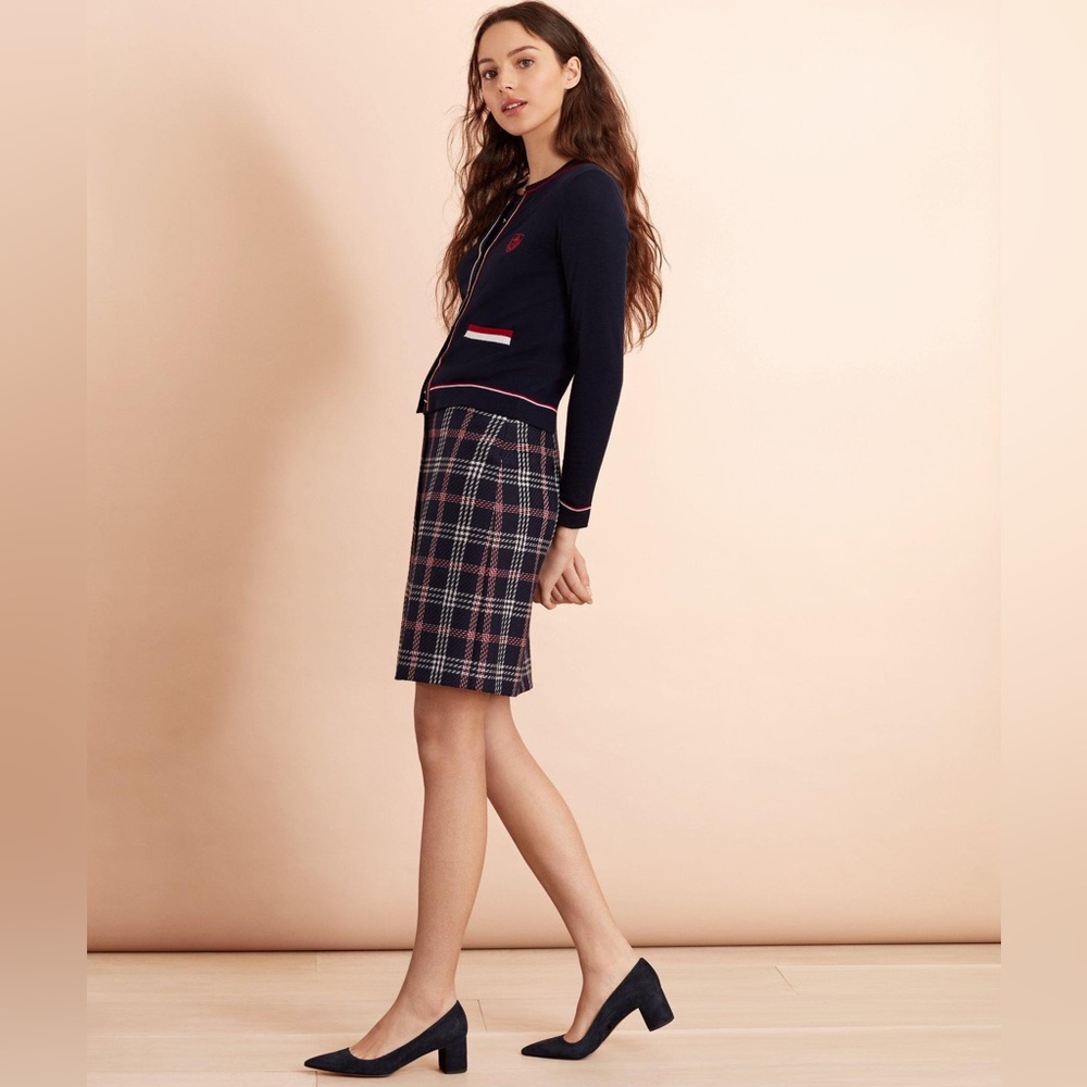 NWT Brooks Brothers Red Fleece Wool Blend Plaid Skirt
